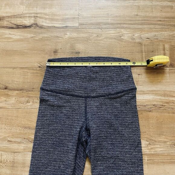 LULULEMON 4 Heathered Black Herringbone Wunder Under 26” Ankle Leggings Thick - Picture 5 of 14